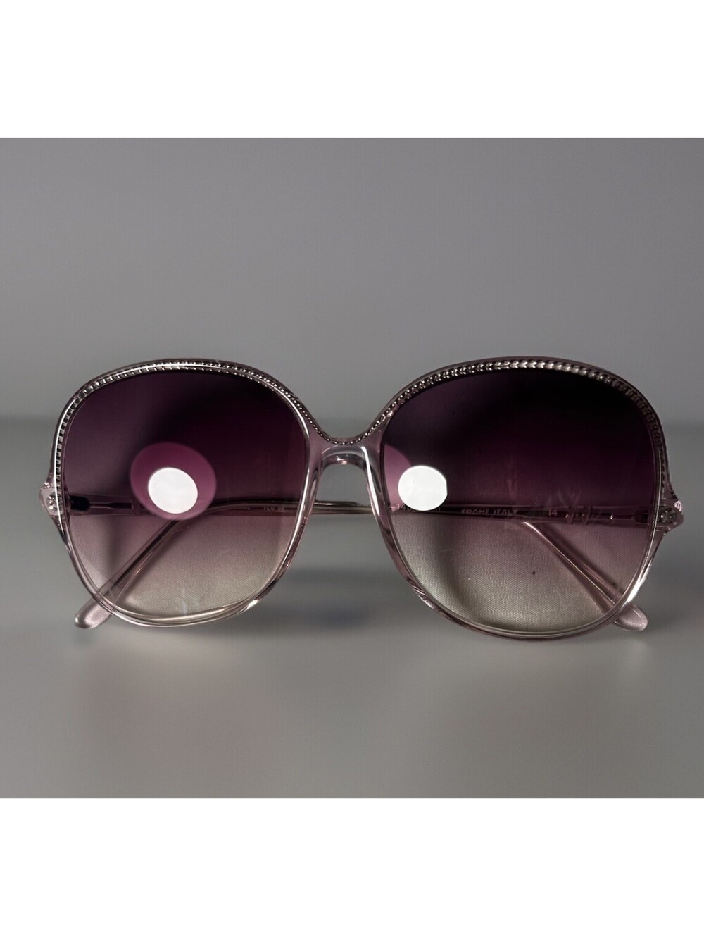 Vintage Women’s KENCO Sunglasses RARE Clear/ Pinkish /purplish Great Condition